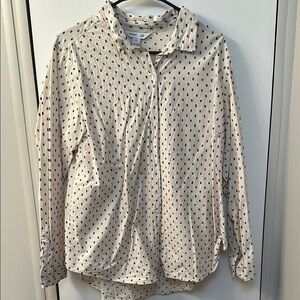 Cream Polka Dot Button-Up Shirt